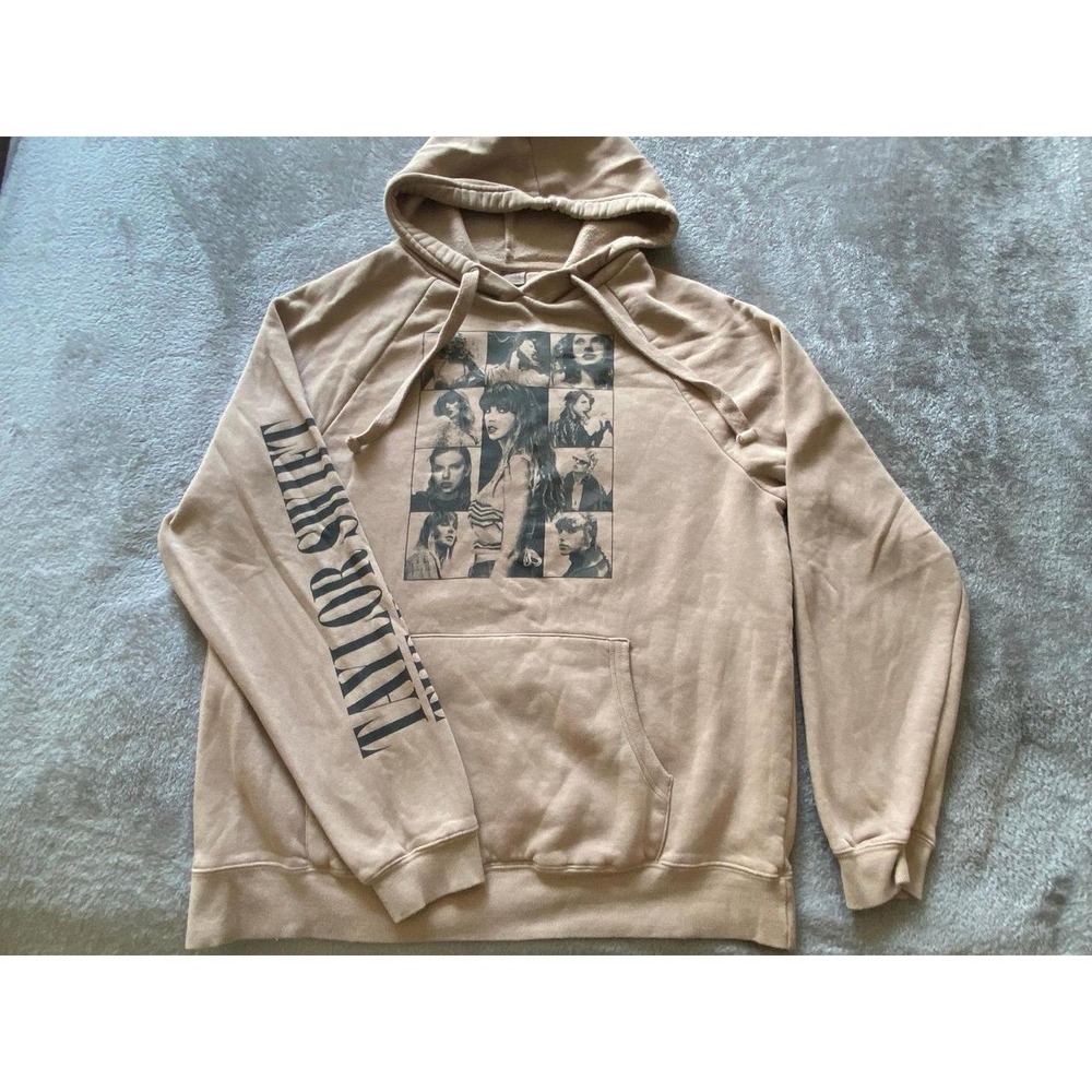 Taylor Swift The Eras Tour Hoodie Tan Sweatshirt Large s65